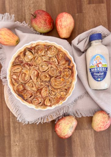 Apfelrosen-Tarte mit MARESI Kaffeemilch